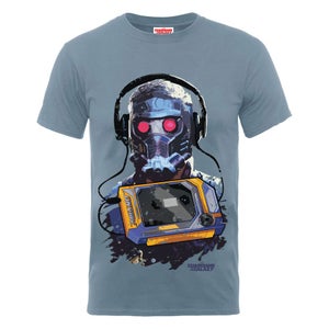 Marvel Guardians of the Galaxy Men's Star-Lord Cassette T-Shirt - Steel