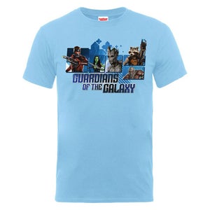 Marvel Guardians of the Galaxy Men's Team Montage T-Shirt - Sky