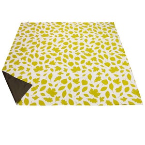 Anorak Woodland Leaves Picnic Blanket - Green/White