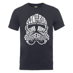 Star Wars Men's Clone Trooper Text Head T-Shirt - Charcoal