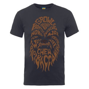 Star Wars Men's Chewbacca Text Head T-Shirt - Charcoal