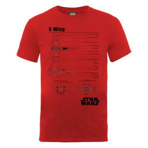 Star Wars Men's X-Wing Blueprint T-Shirt - Red