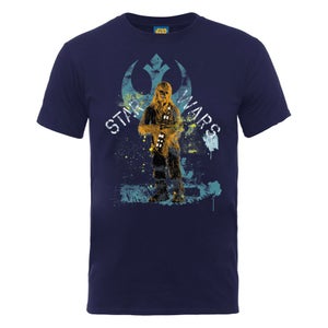 Star Wars Men's Chewbacca Distressed T-Shirt - Navy