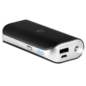 Swiss Mobility Universal Power Pack 4000mAh Battery Pack for iOS, Android & USB Devices (Inc Flash Light) -Black