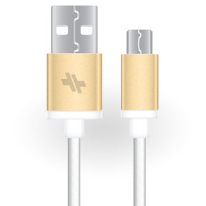 Swiss Mobility Alloy Series Sync/Charge Rugged Cable (6 ft.) for Micro-USB Devices - Gold