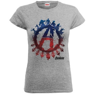 Marvel Women's Avengers Age of Ultron Team Silhouette Logo T-Shirt - Heather Grey