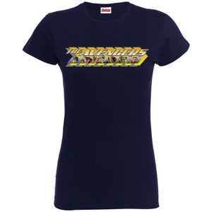 Marvel Women's Avengers Age of Ultron Classic Logo Yellow T-Shirt - Navy
