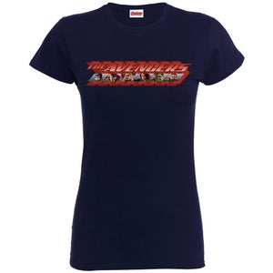 Marvel Women's Avengers Age of Ultron Classic Logo Red T-Shirt - Navy