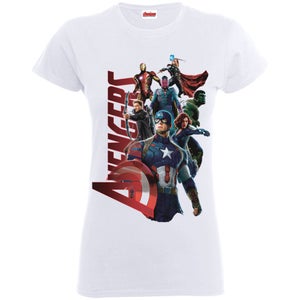 Marvel Women's Avengers Age of Ultron Team Avengers T-Shirt - White