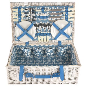 Anorak Kissing Squirrels Picnic Hamper - Blue/White