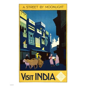 Vintage Travel India Print