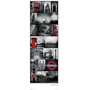 London Collage - 21 x 59 Inches Door Poster
