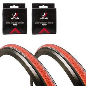 Vittoria Rubino Pro Folding Road Tyre & Tube Twin Pack - Red/Black - 700c x 23mm