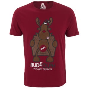 Xplicit Men's Randy Reindeer Christmas T-Shirt - Blood Red