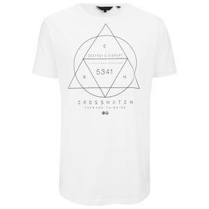 Crosshatch Men's Longline Chiro T-Shirt - White