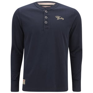 Tokyo Laundry Men's Logo Long Sleeve Grandad Top - Dark Navy