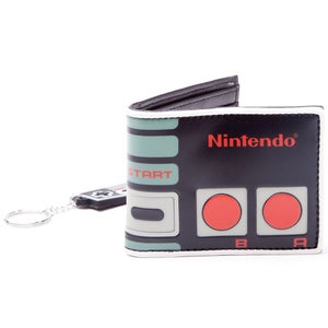 Nintendo Original NES Controller Bi-Fold Wallet and Rubber Keychain Gift Set