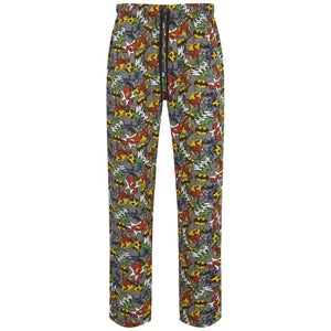 DC Comics Batman and Robin Men's All Over Print Lounge Pants - Multi