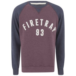Firetrap Men's Rumsey Crew Neck Raglan Sweatshirt - Burgundy