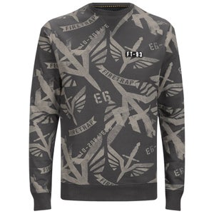 Firetrap Men's Sudrey All Over Printed Sweatshirt - Dark Shadow