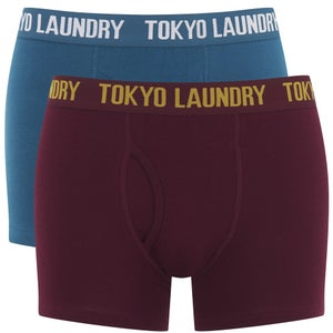 Tokyo Laundry Men's 2-Pack Greenberg Boxers - Petrol Blue/Oxblood
