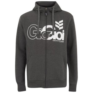 Gio Goi Men's Lancer Zip Through Hoody - Charcoal Marl