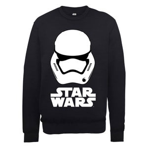 Star Wars The Force Awakens Stormtrooper Helmet White Sweatshirt - Black