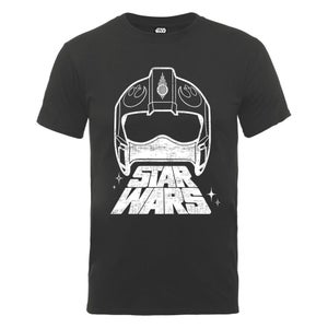 Star Wars Men's The Force Awakens X-Wing Fighter Helmet T-Shirt - Charcoal