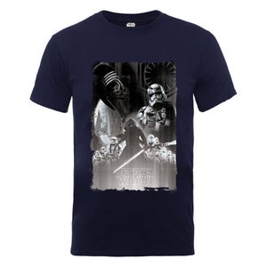 Star Wars Men's The Force Awakens Villains Poster T-Shirt - Navy