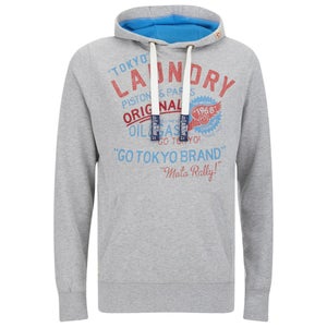 Tokyo Laundry Men's Redfield Printed Hoody - Light Grey Marl