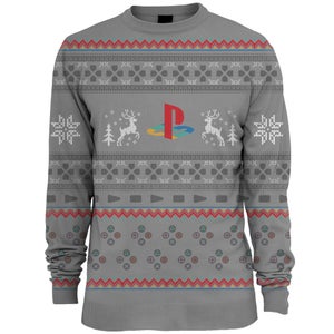 PlayStation Console Knitted Christmas Jumper - Grey