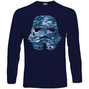 Star Wars Men's Command Stormtrooper Military Blue Long Sleeve T-shirt - Navy