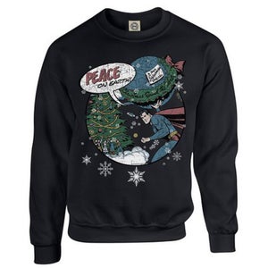 DC Originals Christmas Superman Peace on Earth Sweatshirt - Black