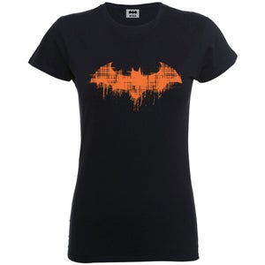 DC Comics Women's Batman Halloween Grid Logo Shirt - Black