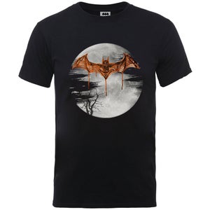 DC Comics Men's Batman Halloween Moon Logo T-Shirt - Black