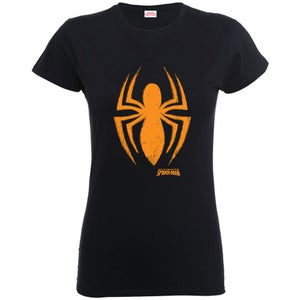 Marvel Women's Ultimate Spider-Man Halloween Spider Logo Shirt - Black