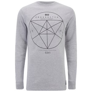 Crosshatch Men's Twitch Graphic Longline Sweatshirt - Grey Marl