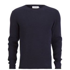 Jack & Jones Men's Kalla Crew Neck Space Dye Knitted Jumper - Black