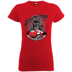 Star Wars Women's Christmas Chewbacca Socks Again Men's T-Shirt - Red