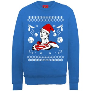 DC Comics Superman Christmas Super Santa Claus Sweatshirt - Royal Blue