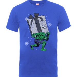 Marvel Comics Men's Christmas Santa Hulk T-Shirt - Royal Blue