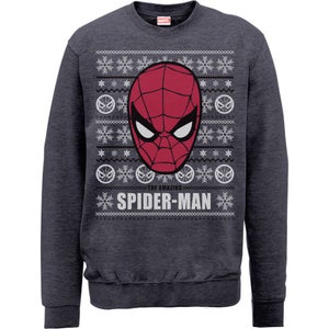 Marvel Comics Spider-Man Face Sweatshirt - Dark Heather
