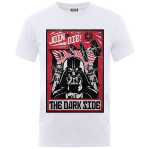Star Wars Men's Propaganda The Dark Side T-Shirt - White