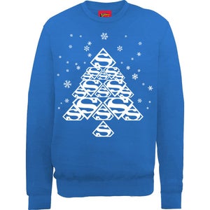 DC Comics Superman Christmas Super Christmas Tree Sweatshirt - Royal Blue