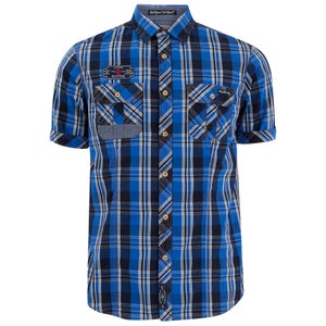 Tokyo Laundry Men's Lozano Check Short Sleeve Shirt - Olympian Blue