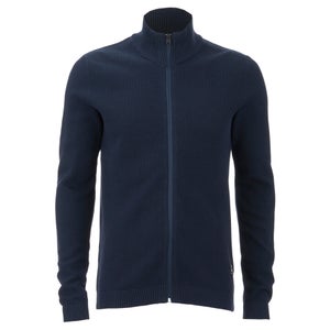 Jack & Jones Men's Core Sailor Zip Through Knitted Cardigan - Navy Blazer