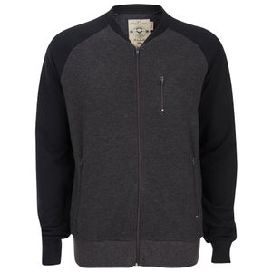 Brave Soul Men's Seamus Raglan Jersey Bomber Jacket - Black