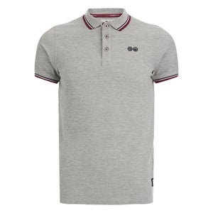 Crosshatch Men's Downtalk Tipped Polo Shirt - Grey Marl