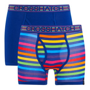 Crosshatch Men's Refracto 2-Pack Boxers - Multi/Sapphire