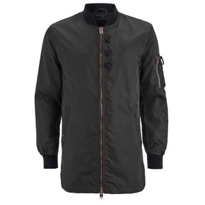 4Bidden Men's Impact Longline Bomber Jacket - Black